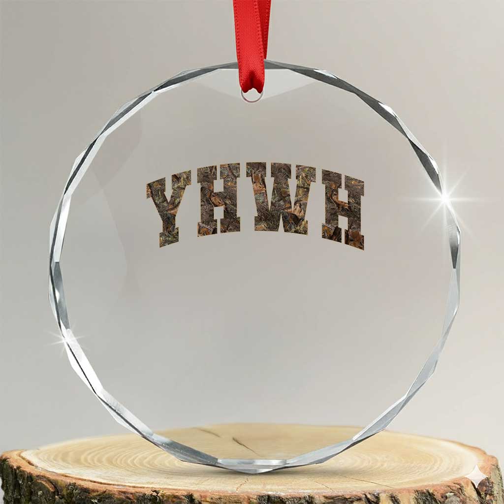 Camo YHWH Crystal Glass Ornament Christianity Jesus Preppy Christian Faith Bible Verse TS10