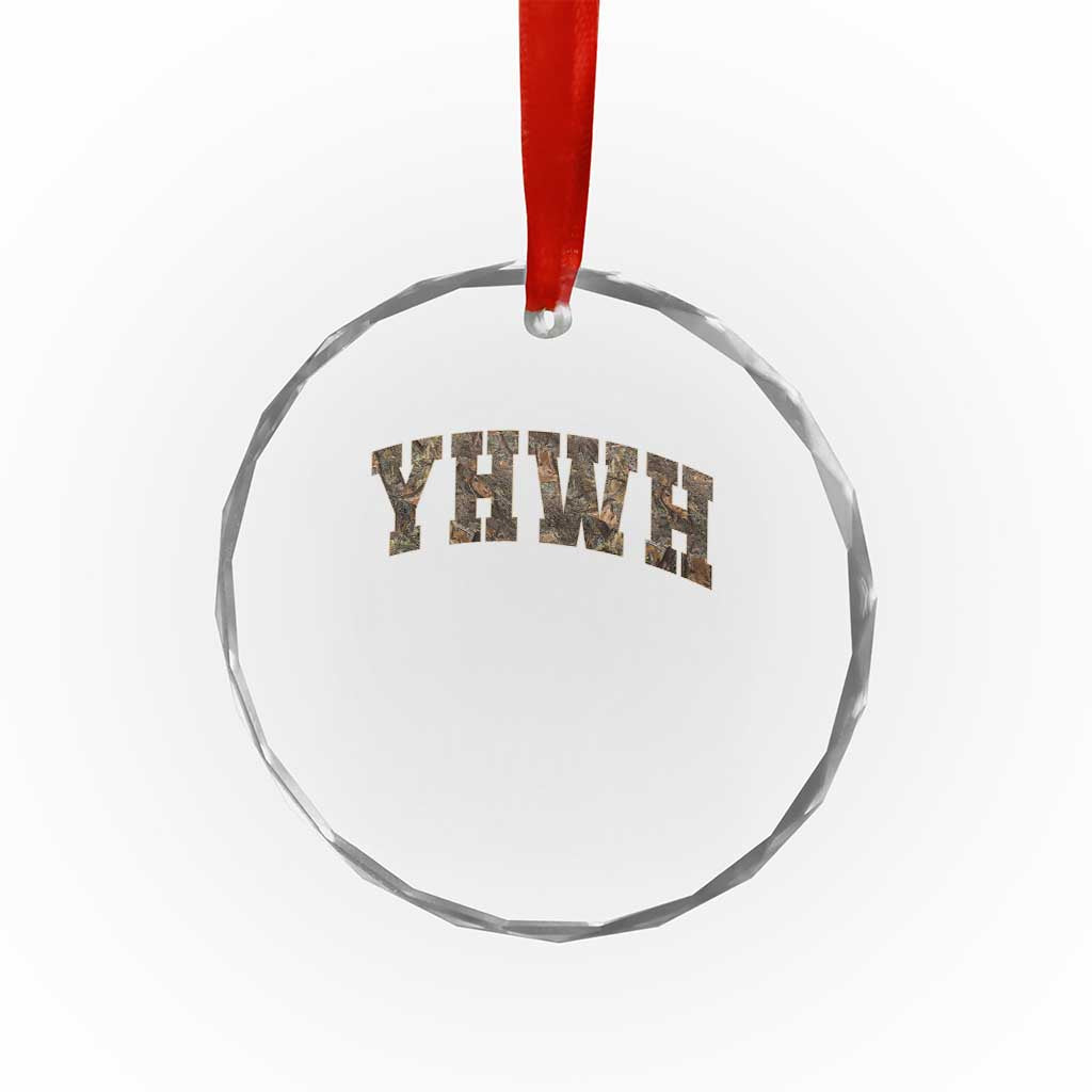 Camo YHWH Crystal Glass Ornament Christianity Jesus Preppy Christian Faith Bible Verse TS10