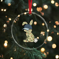 Camouflage Bunny Crystal Glass Ornament Funny Hunter Easter Gift
