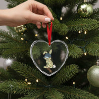 Camouflage Bunny Heart Crystal Glass Ornament Funny Hunter Easter Gift