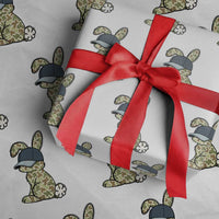 Camouflage Bunny Wrapping Paper Roll Funny Hunter Easter Gift