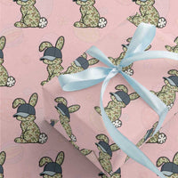 Camouflage Bunny Wrapping Paper Roll Funny Hunter Easter Gift