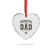 Camouflage Promoted To Dad Est 2026 Heart Crystal Glass Ornament Camo Pregnancy Announcement Graphic