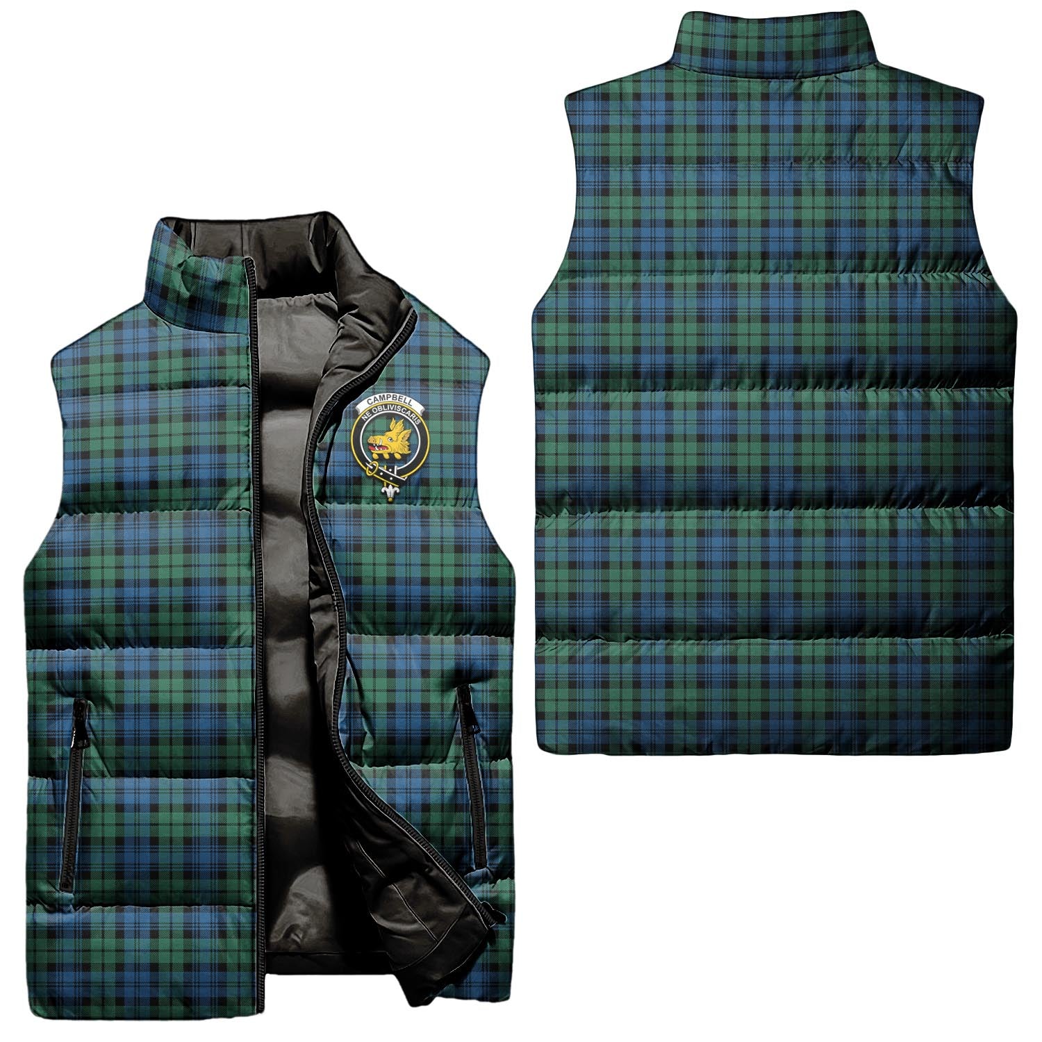 campbell-ancient-02-clan-puffer-vest-family-crest-plaid-sleeveless-down-jacket