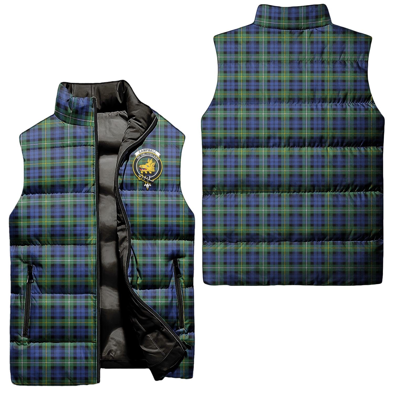 campbell-argyll-ancient-clan-puffer-vest-family-crest-plaid-sleeveless-down-jacket