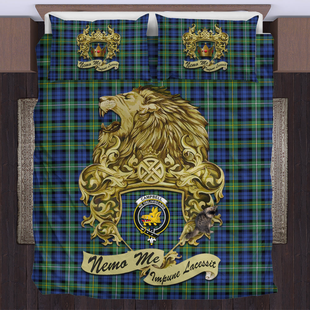 campbell-argyll-ancient-tartan-bedding-set-motto-nemo-me-impune-lacessit-with-vintage-lion-family-crest-tartan-plaid-duvet-cover-scottish-tartan-plaid-comforter-vintage-style
