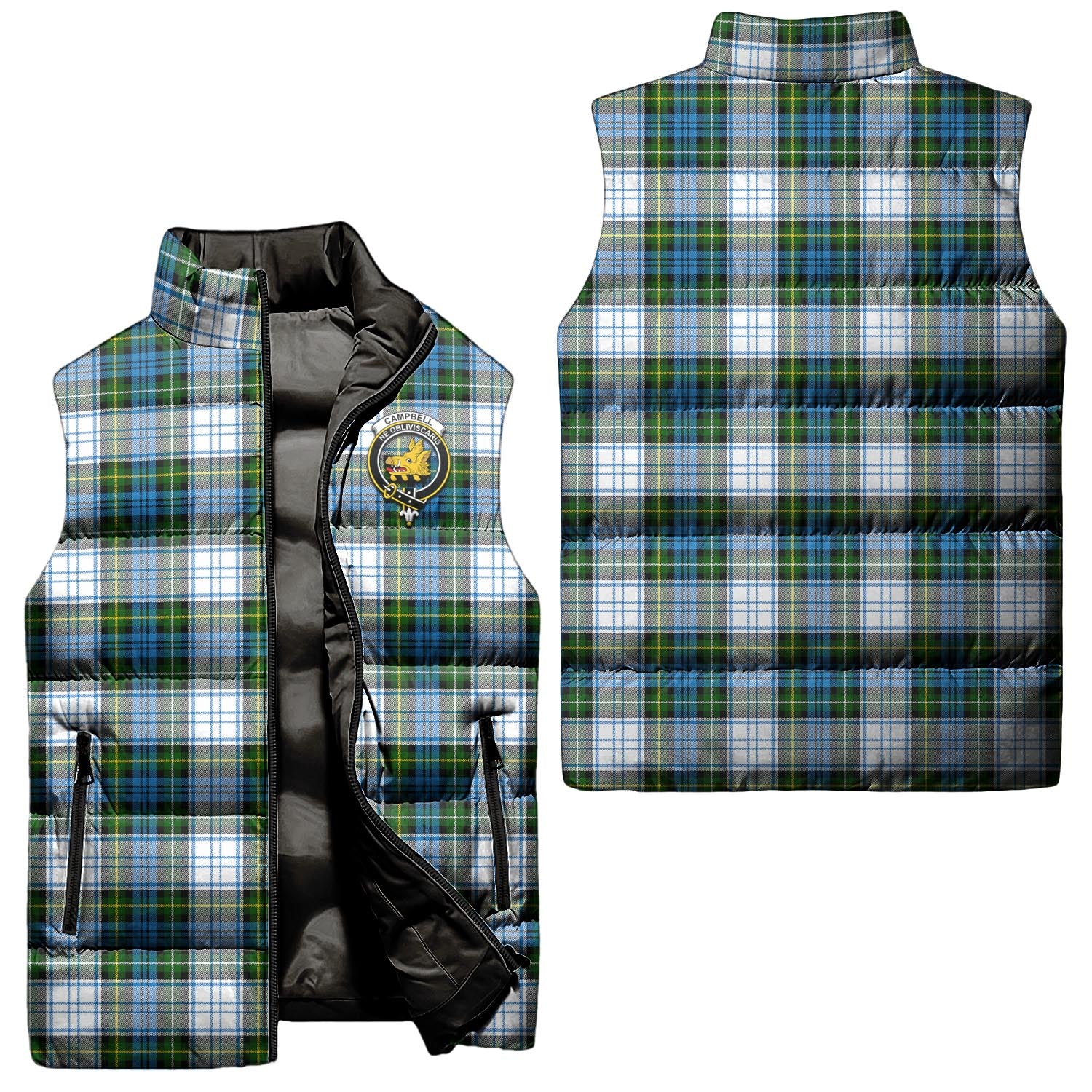 campbell-dress-clan-puffer-vest-family-crest-plaid-sleeveless-down-jacket