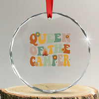 Camper Queen Crystal Glass Ornament Retro Groovy Funny Women Girls RV Camping Lovers - Wonder Print Shop