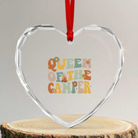 Camper Queen Heart Crystal Glass Ornament Retro Groovy Funny Women Girls RV Camping Lovers - Wonder Print Shop