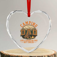 Camping Dad Like A Regular Dad But Cooler Heart Crystal Glass Ornament Funny Fathers Day Gift