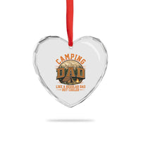 Camping Dad Like A Regular Dad But Cooler Heart Crystal Glass Ornament Funny Fathers Day Gift