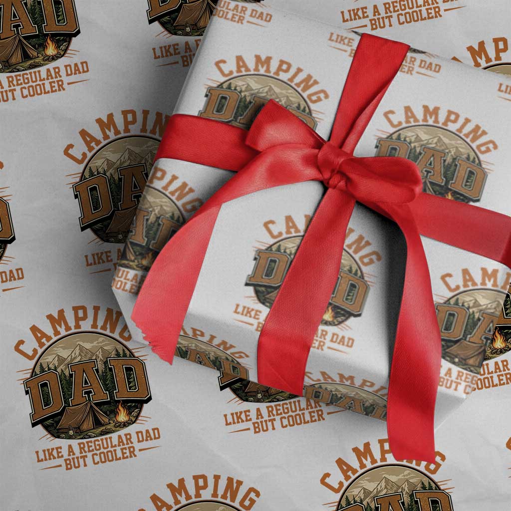 Camping Dad Like A Regular Dad But Cooler Wrapping Paper Roll Funny Fathers Day Gift
