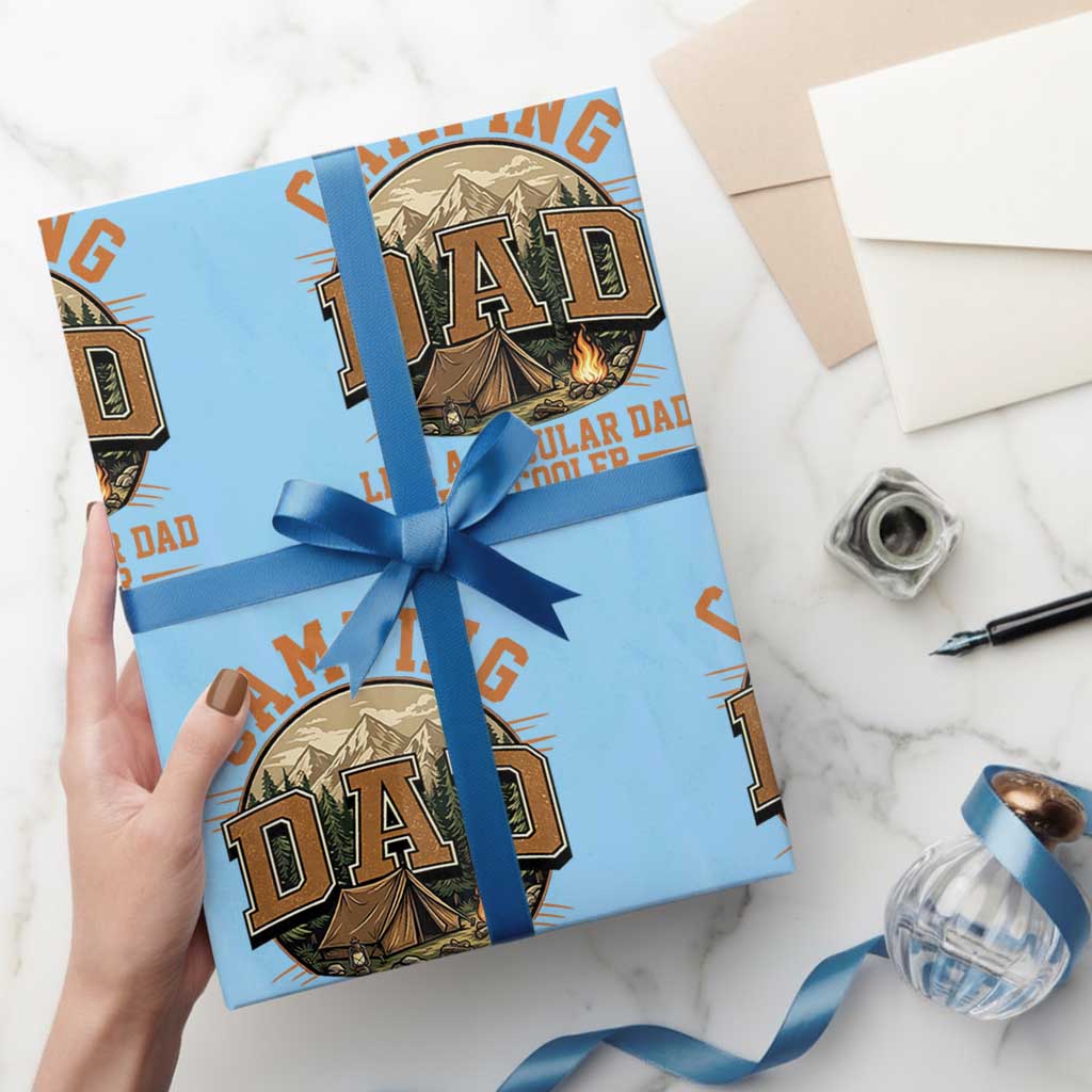 Camping Dad Like A Regular Dad But Cooler Wrapping Paper Roll Funny Fathers Day Gift