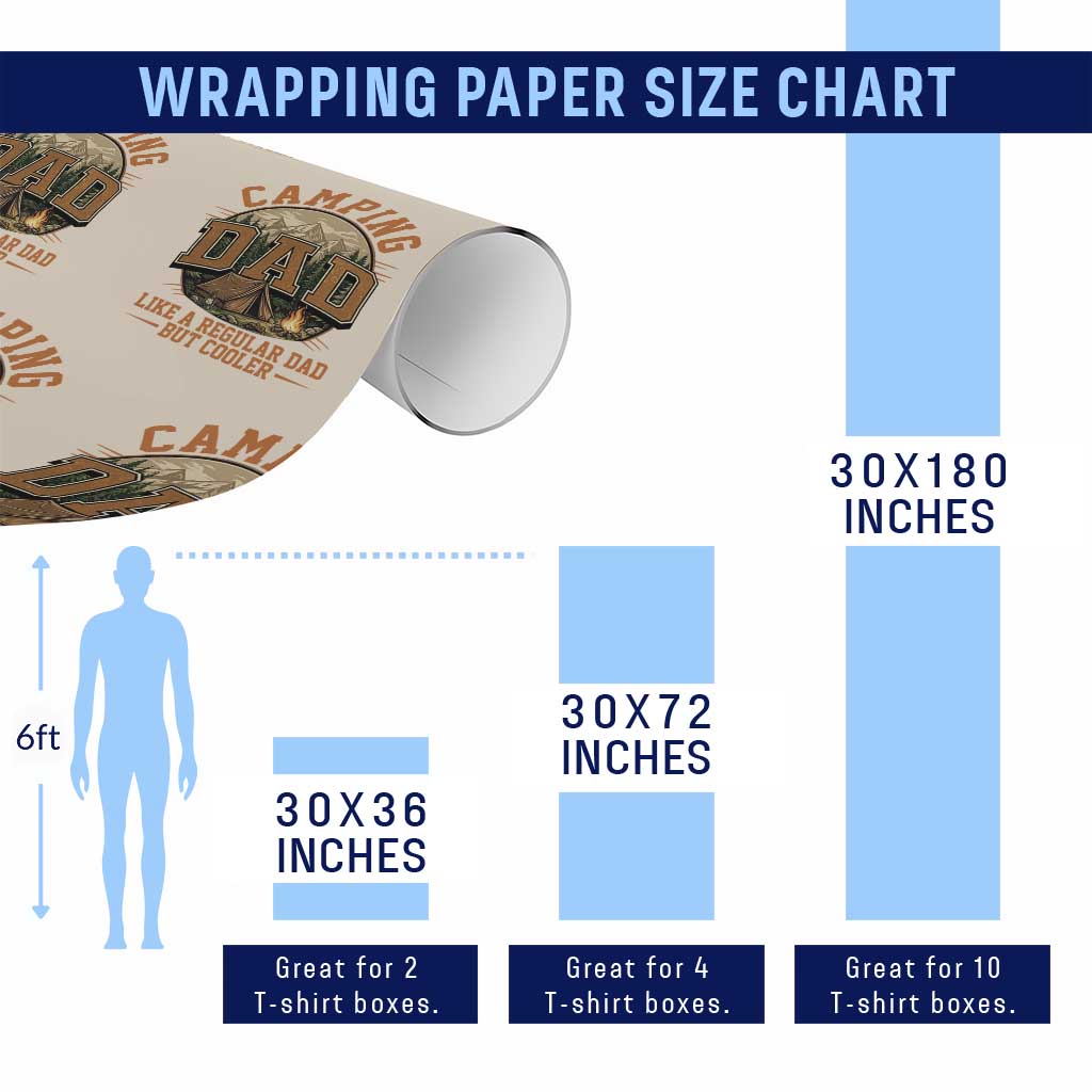 Camping Dad Like A Regular Dad But Cooler Wrapping Paper Roll Funny Fathers Day Gift