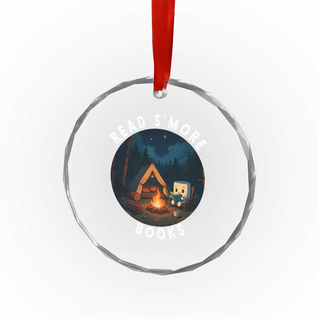 Camping Lover Crystal Glass Ornament Read Smore Books Funny Smores TS12