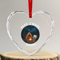 Camping Lover Heart Crystal Glass Ornament Read Smore Books Funny Smores - Wonder Print Shop