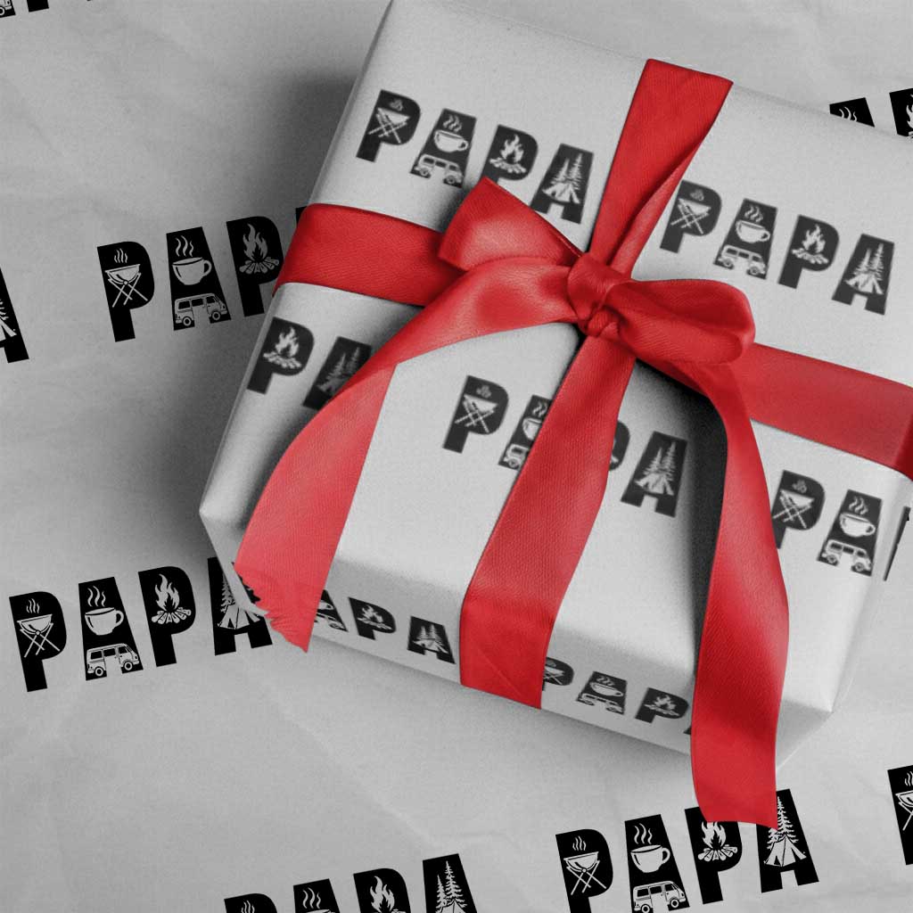 Camping Papa Wrapping Paper Roll Camper Dad Fathers Day Gift
