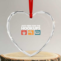 Camping RV Heart Crystal Glass Ornament Funny Just Here for The Hookups Caravan Motorhome - Wonder Print Shop