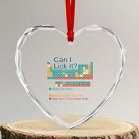 Can I Lick It Periodic Table Heart Crystal Glass Ornament Funny Chemistry Science Teacher Student - Wonder Print Shop