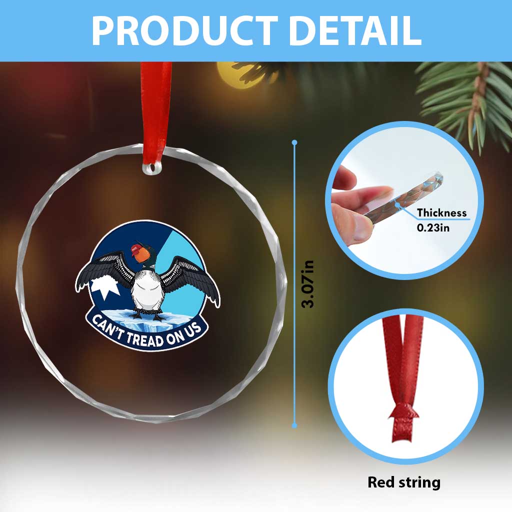 Can Not Tread On Us Crystal Glass Ornament Common Loon No Ice Please