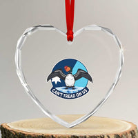 Can Not Tread On Us Heart Crystal Glass Ornament Common Loon No Ice Please