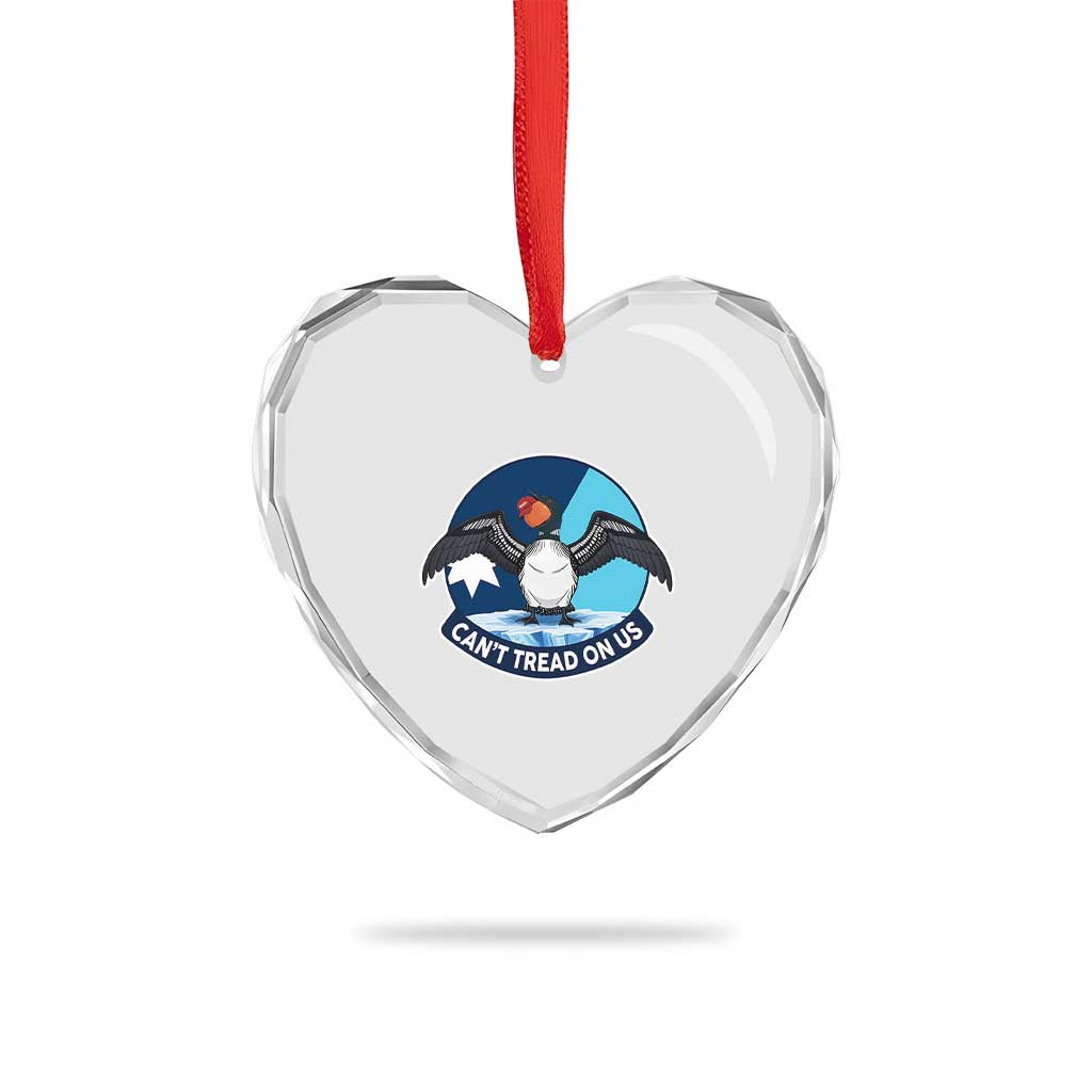 Can Not Tread On Us Heart Crystal Glass Ornament Common Loon No Ice Please