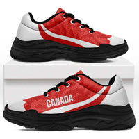 Canada 2026 Football Chunky Sneakers Maple Leaf Grunge Curve Stylized - Wonder Print Shop