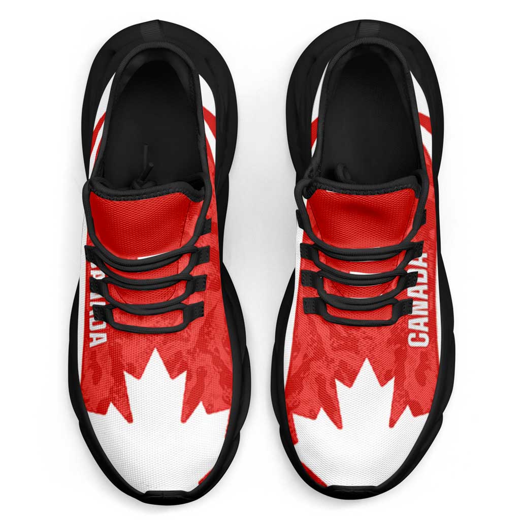 Canada 2026 Football Clunky Sneakers Maple Leaf Grunge Curve Stylized - Wonder Print Shop