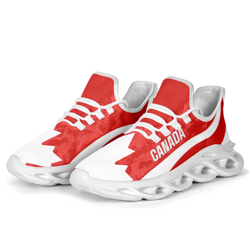 Canada 2026 Football Clunky Sneakers Maple Leaf Grunge Curve Stylized - Wonder Print Shop