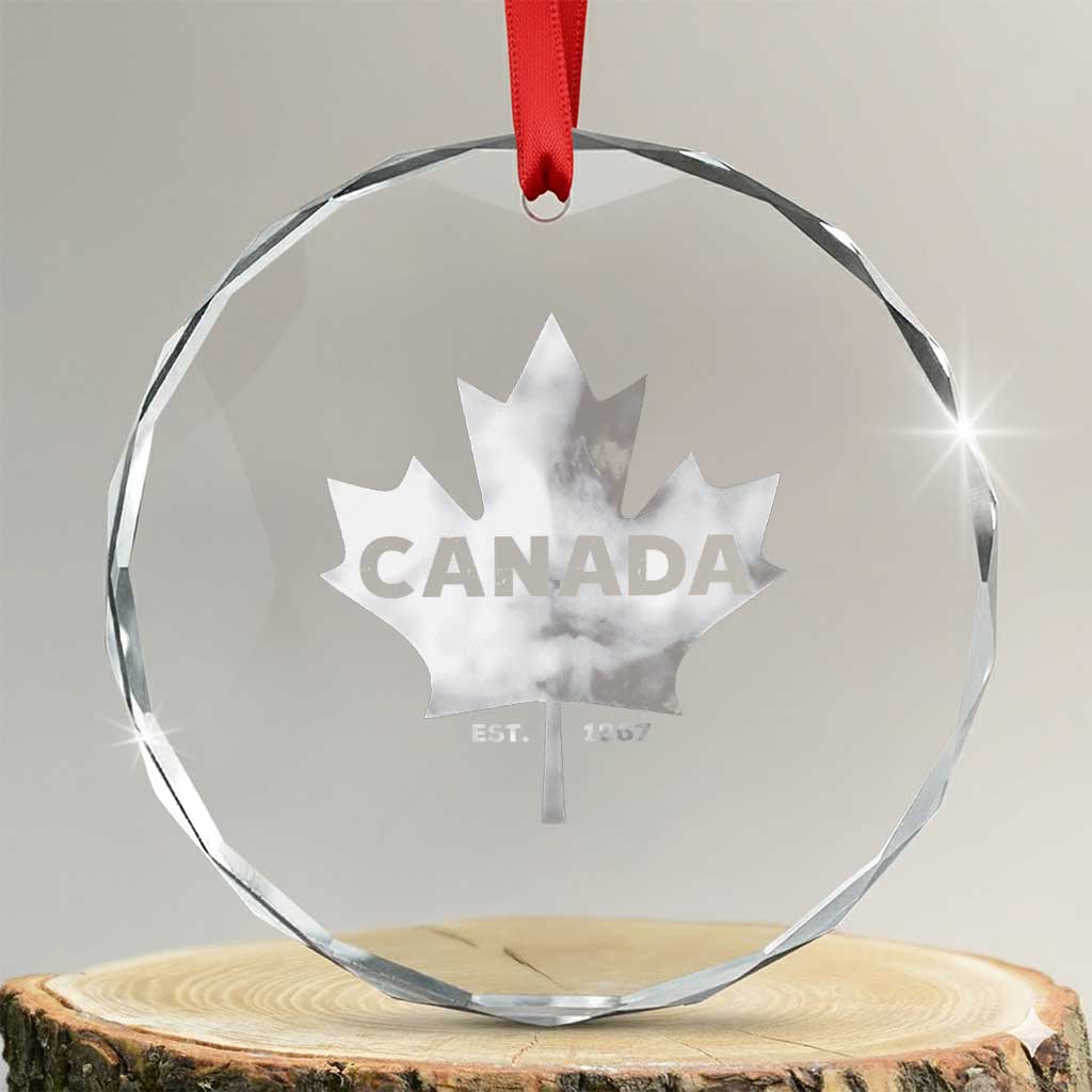 Canada Flag Crystal Glass Ornament Canadian Maple Leaf Vintage Retro Sport - Wonder Print Shop