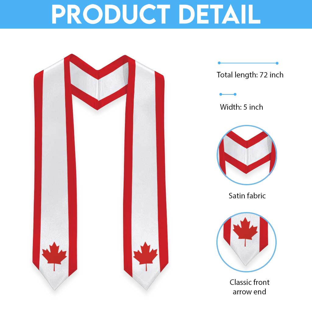 Canada Graduation Stole Flag Style