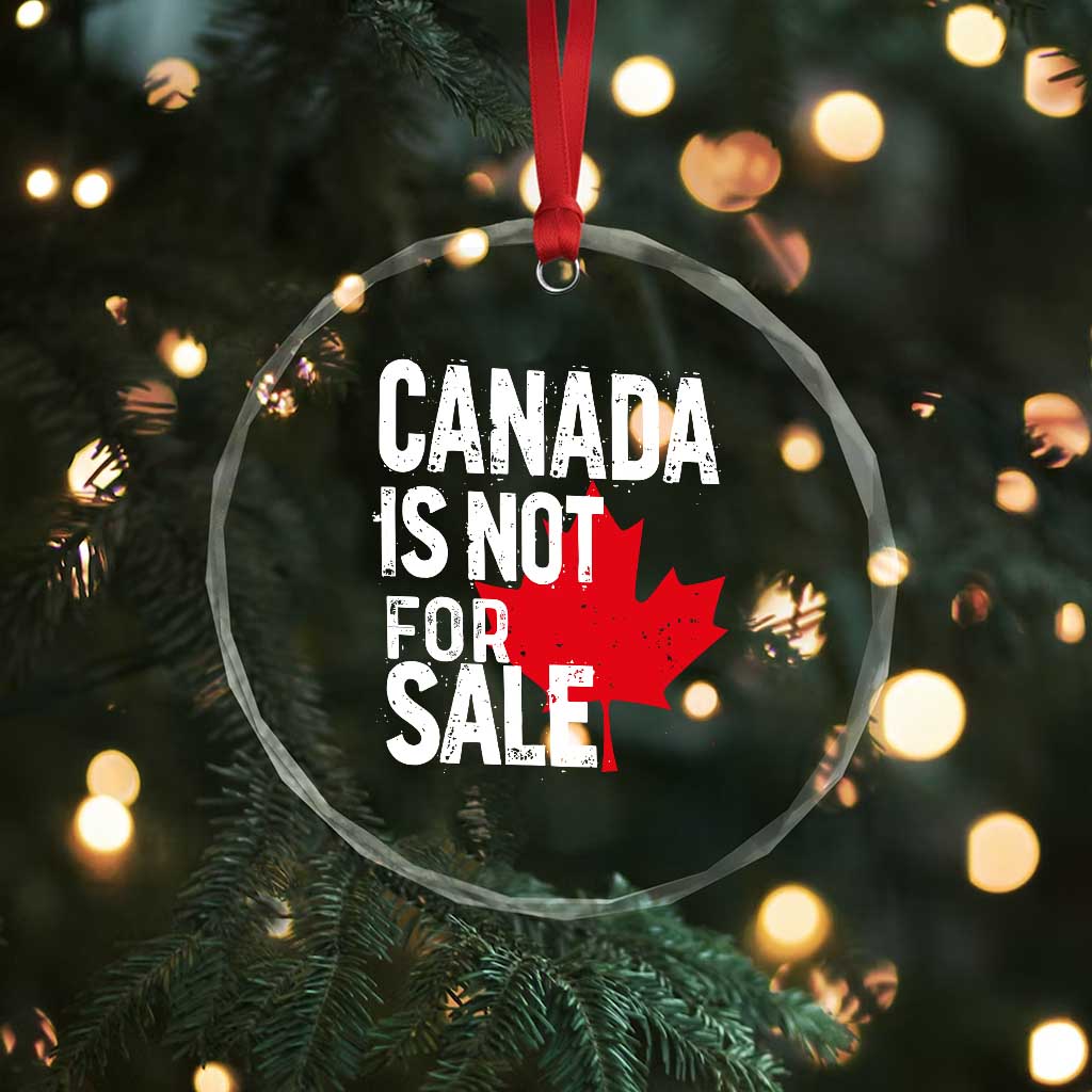 Canada Is Not For Sale Crystal Glass Ornament Distressed Vintage Canadian Maple Leaf TS02