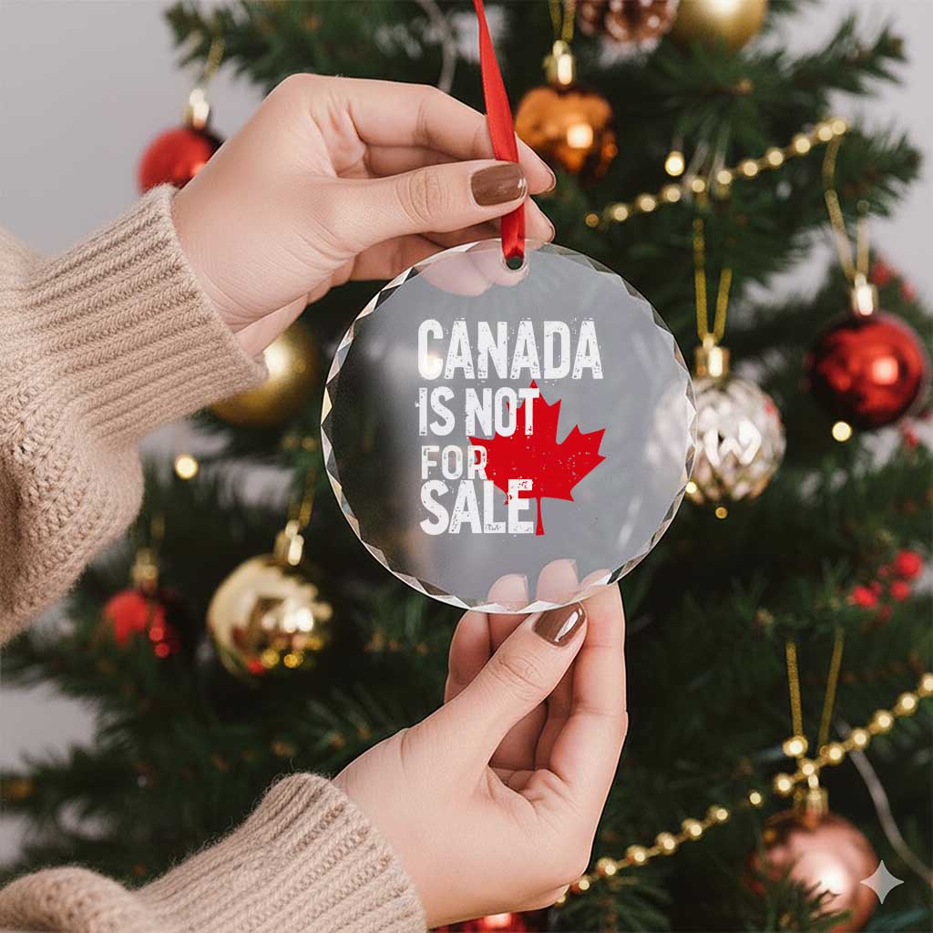 Canada Is Not For Sale Crystal Glass Ornament Distressed Vintage Canadian Maple Leaf TS02