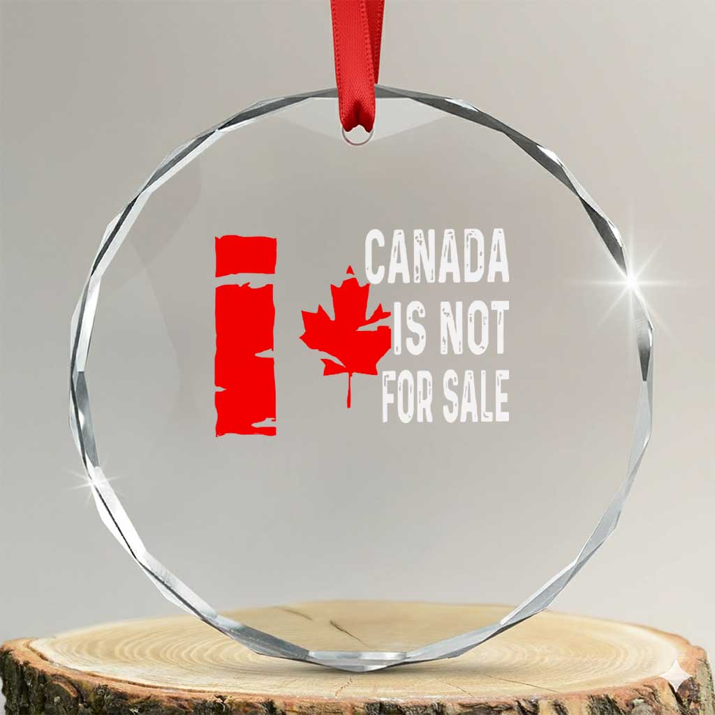 Canada Is Not For Sale Crystal Glass Ornament Maple Leaf Candadian Flag Distressed TS02