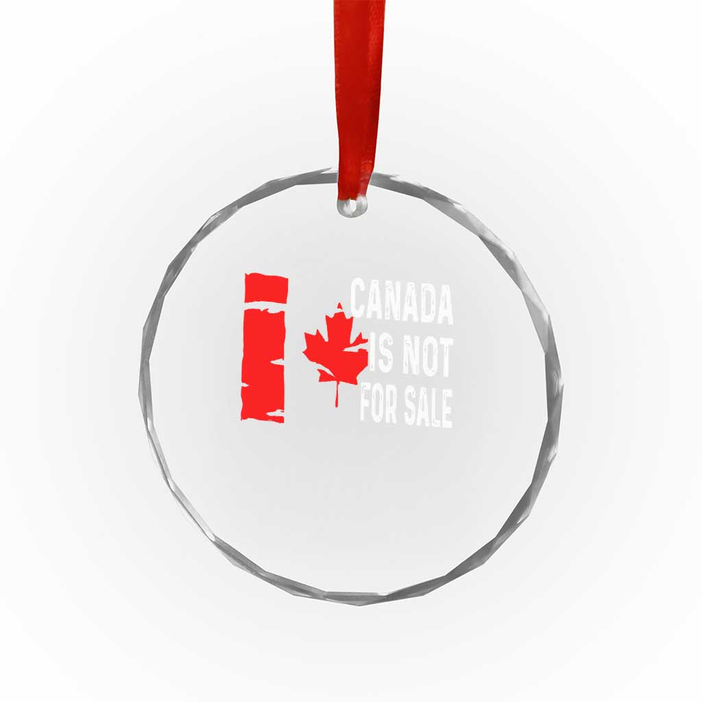Canada Is Not For Sale Crystal Glass Ornament Maple Leaf Candadian Flag Distressed TS02