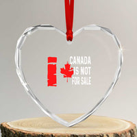Canada Is Not For Sale Heart Crystal Glass Ornament Maple Leaf Candadian Flag Distressed - Wonder Print Shop