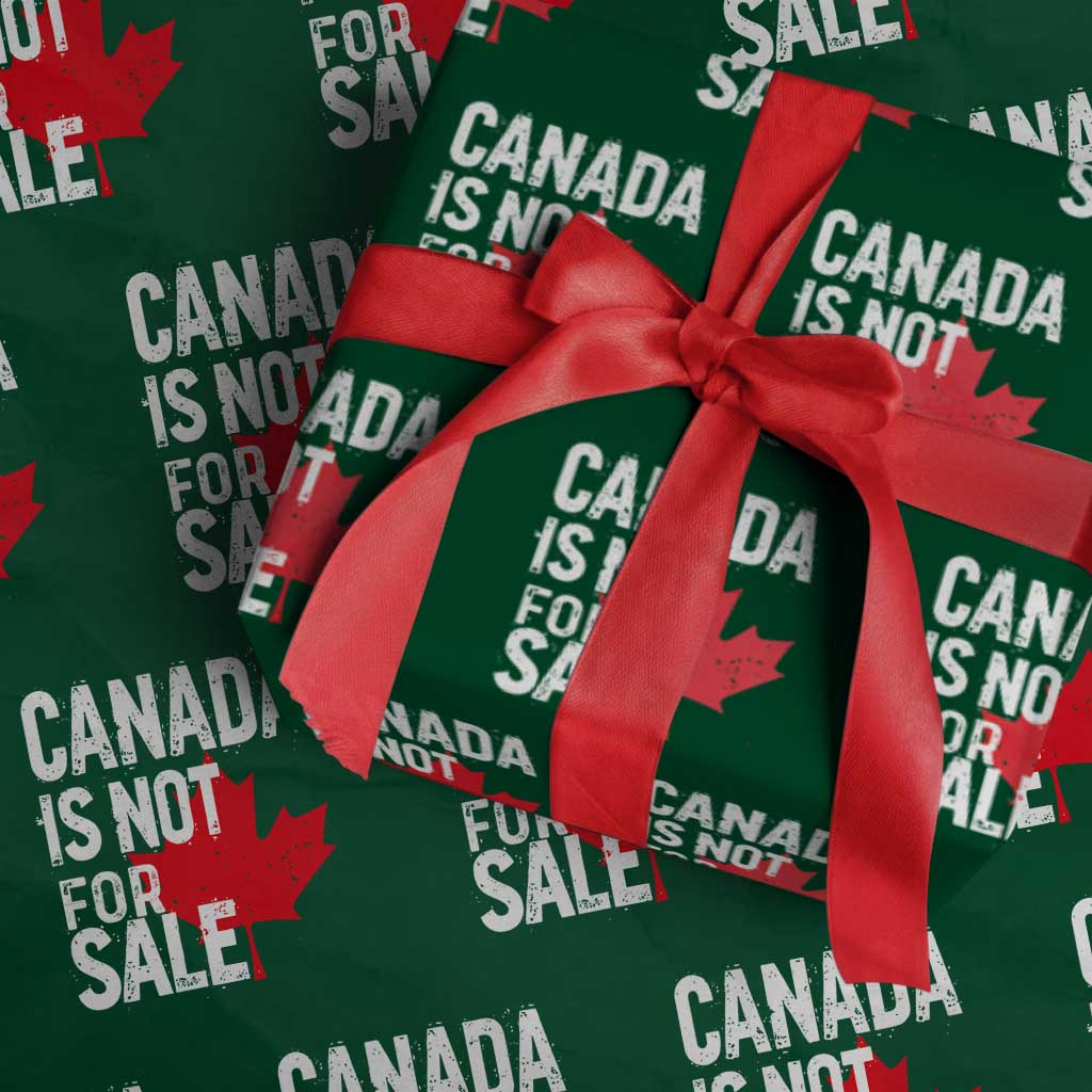 Canada Is Not For Sale Wrapping Paper Roll Distressed Vintage Canadian Maple Leaf - Wonder Print Shop