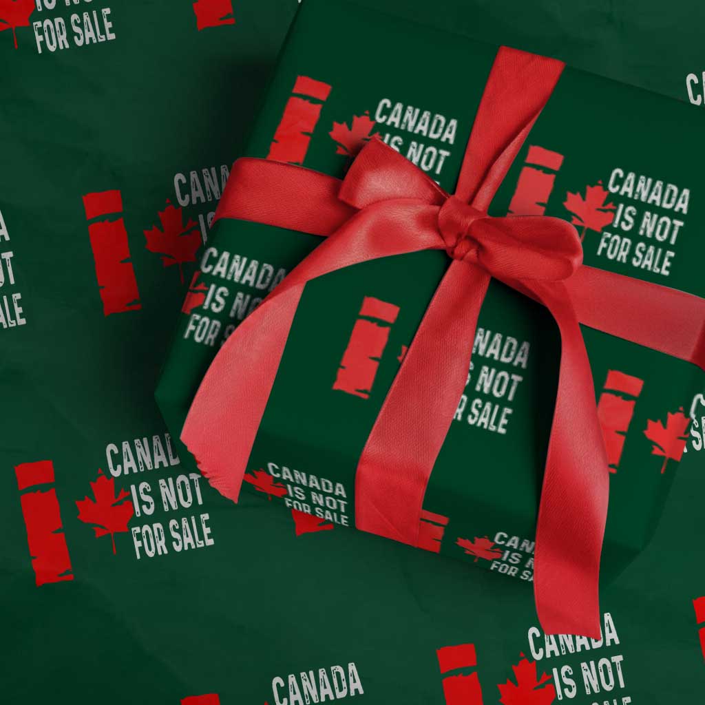 Canada Is Not For Sale Wrapping Paper Roll Maple Leaf Candadian Flag Distressed - Wonder Print Shop