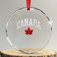 Canada Maple Leaf Crystal Glass Ornament Canadian Pride