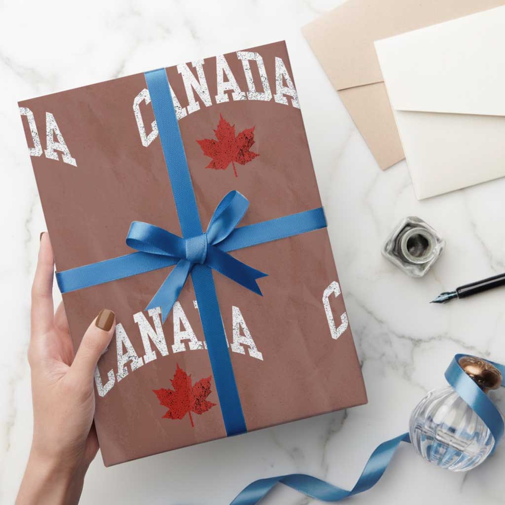 Canada Maple Leaf Wrapping Paper Roll Canadian Pride