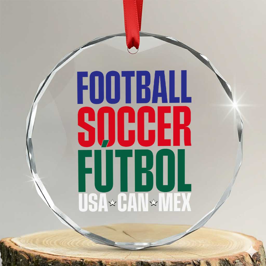 Canada Mexico USA Crystal Glass Ornament Football Fan Gift