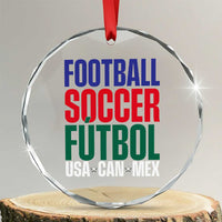 Canada Mexico USA Crystal Glass Ornament Football Fan Gift