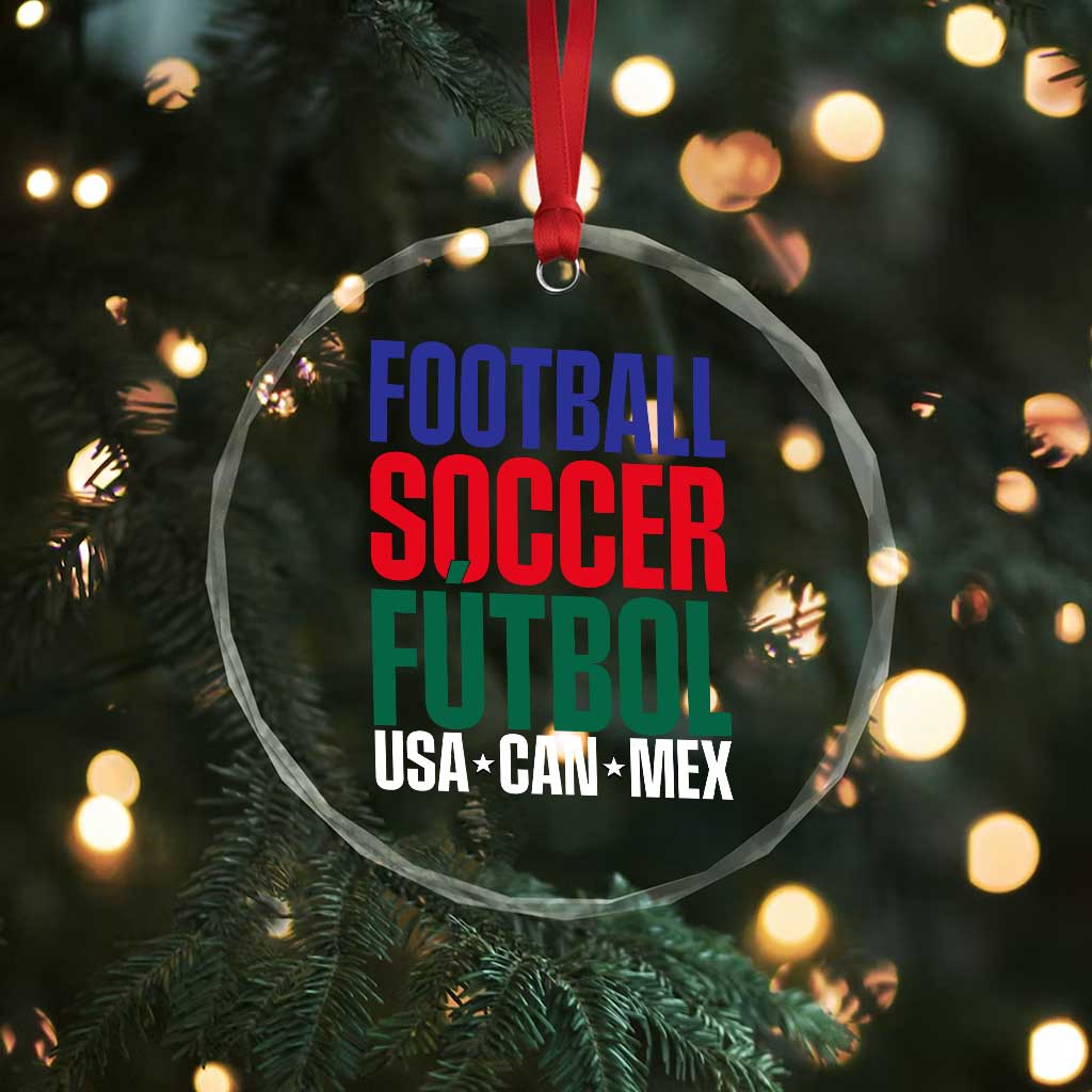 Canada Mexico USA Crystal Glass Ornament Football Fan Gift