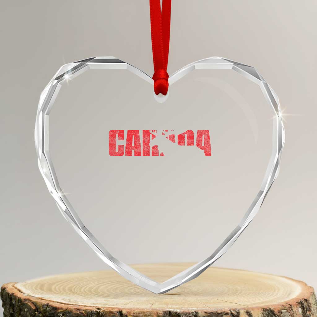 Canada Moose Heart Crystal Glass Ornament Canadian Pride