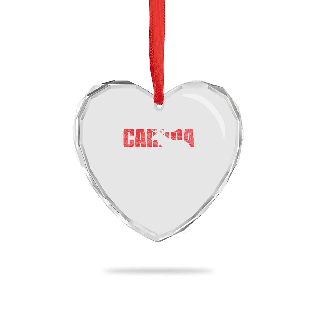 Canada Moose Heart Crystal Glass Ornament Canadian Pride