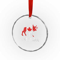 Canada Moose Maple Leaf Crystal Glass Ornament Canadian Pride