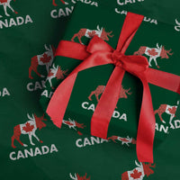 Canada Moose Maple Leaf Wrapping Paper Roll Canadian Pride