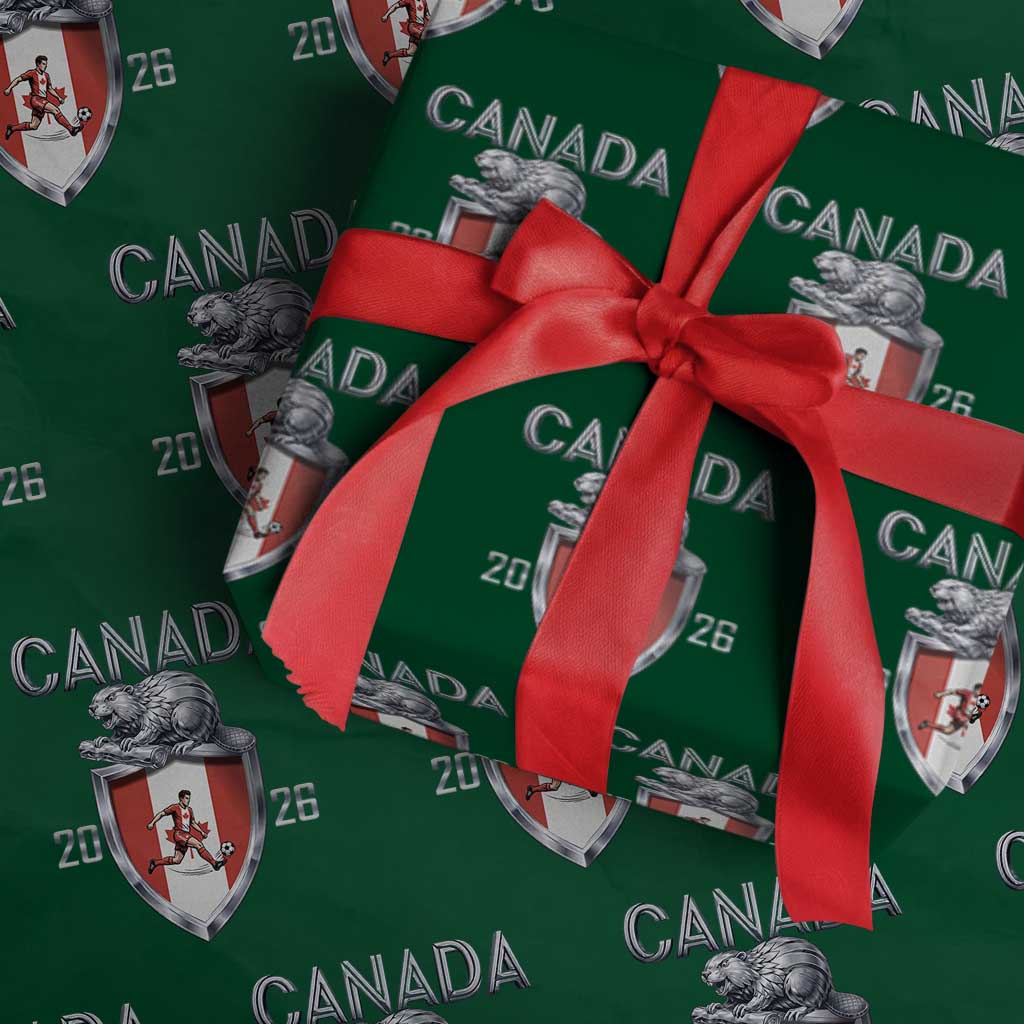 Canada National Soccer Fan Wrapping Paper Roll Proud Canadian Gift