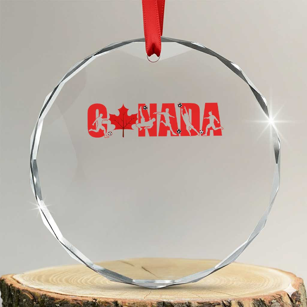 Canada National Soccer Lover Crystal Glass Ornament Proud Canadian Fan Gift