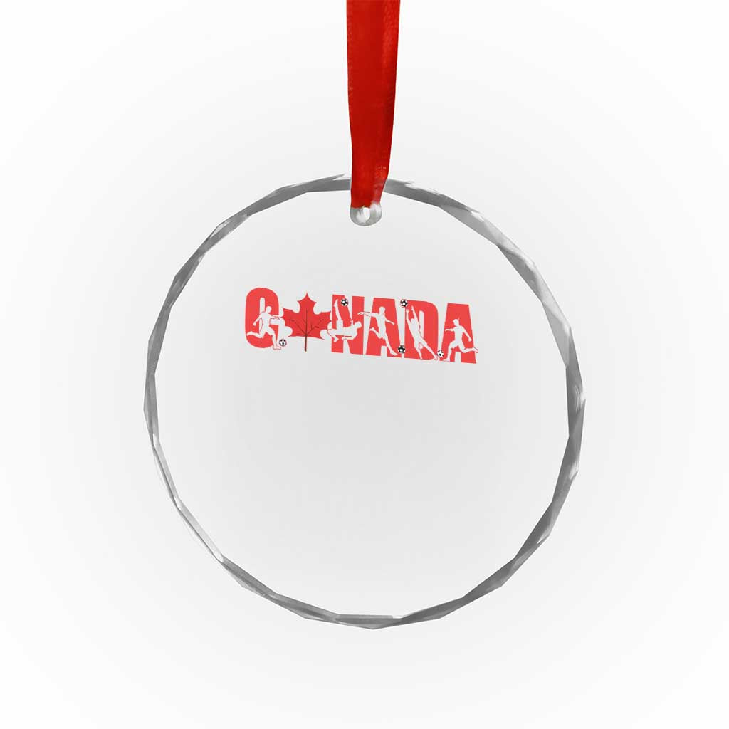 Canada National Soccer Lover Crystal Glass Ornament Proud Canadian Fan Gift
